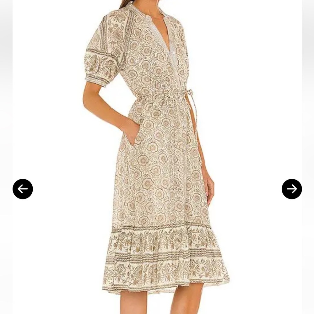 CLEOBELLA 
Maddelyn Midi Prairie Style Dress In Neutral Organic Cotton XS - Picture 2 of 10